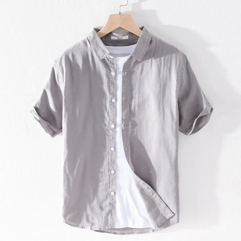 Summer Short Sleeve Linen Shirt For Men