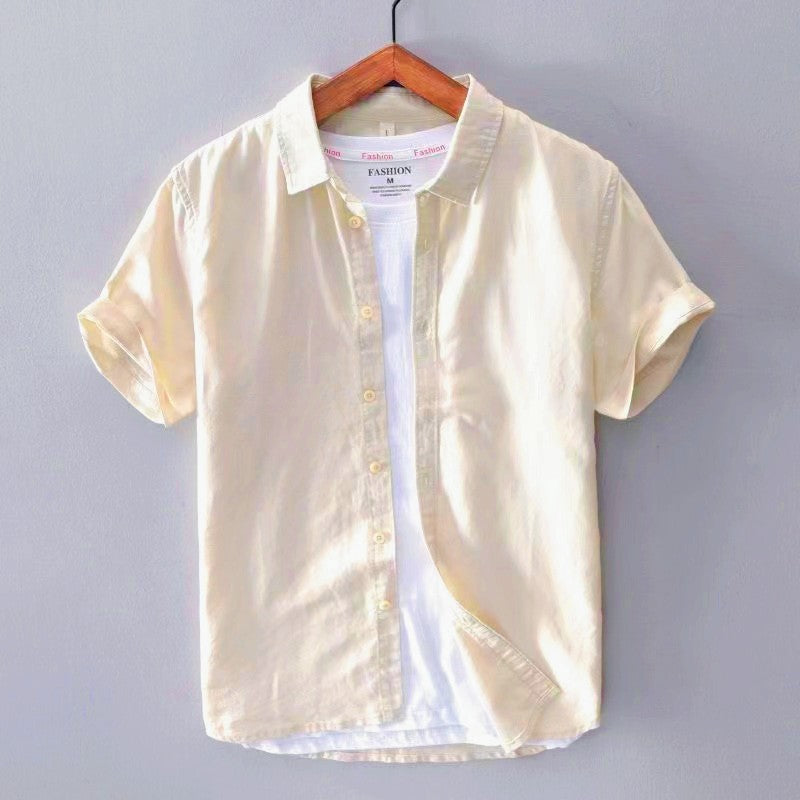 Summer Short Sleeve Linen Shirt For Men