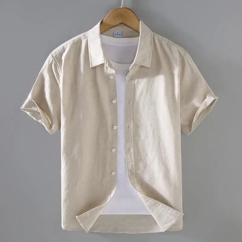 Summer Short Sleeve Linen Shirt For Men