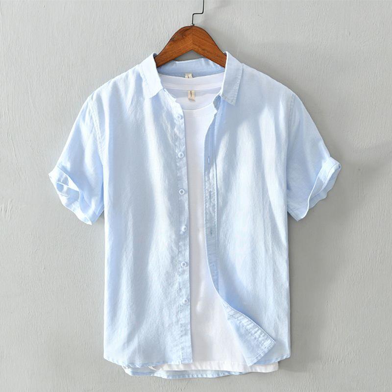 Summer Short Sleeve Linen Shirt For Men
